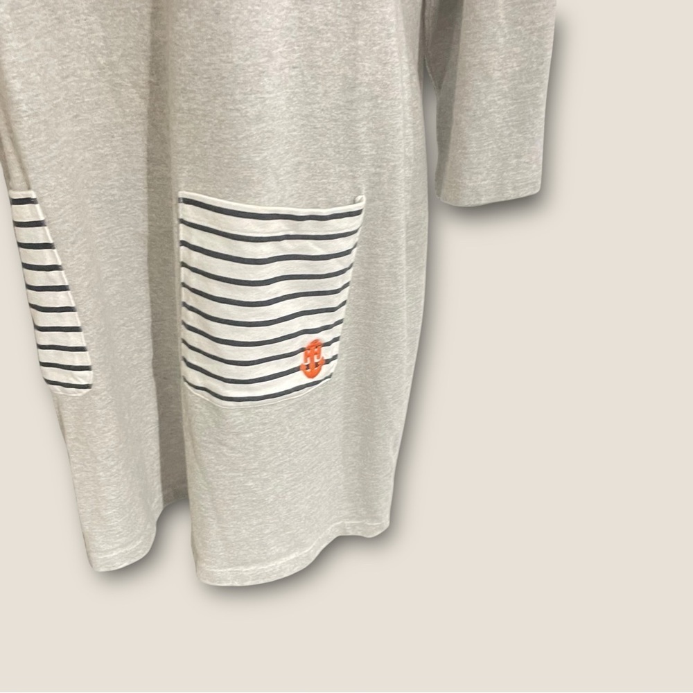 Tommy Hilfiger Gray Casual Tunic Dress Striped Pockets & Back Zipper, Size XL - Picture 7 of 13